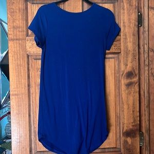 Blue midi dress. So cute with a jacket or with tights.